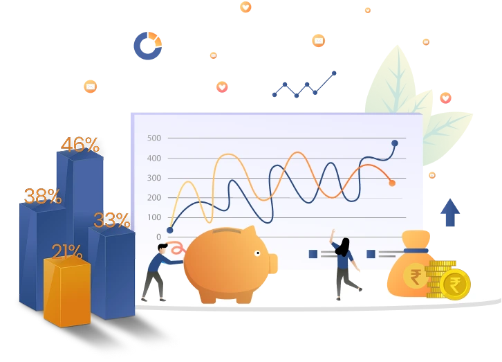 Stock market growth graphic